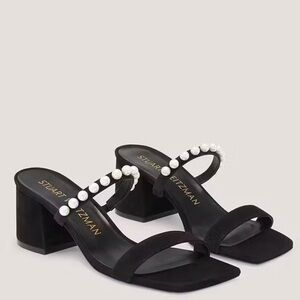 Stuart Weitzman Goldie Pearl block heel sandals